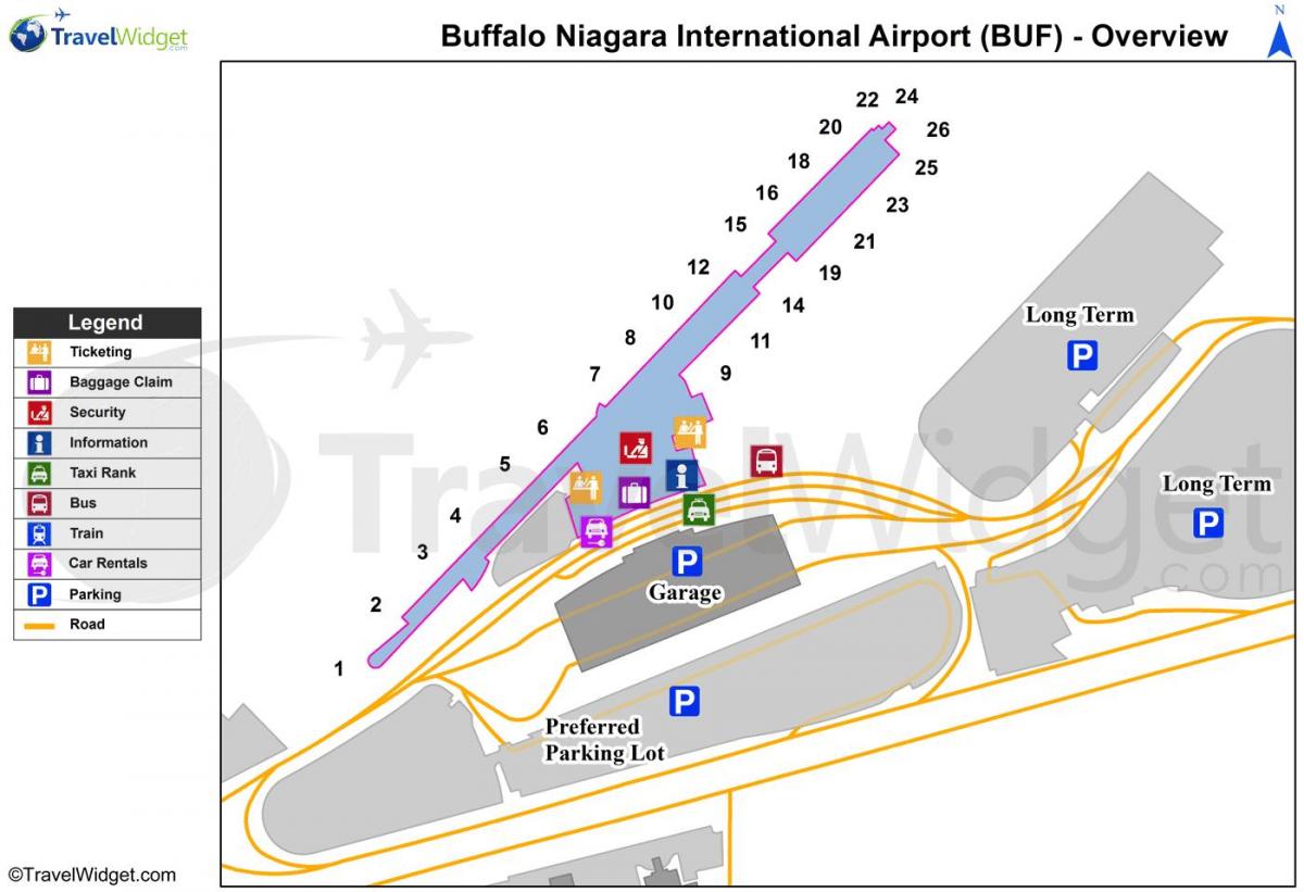 Harta de aeroportul Buffalo Niagara