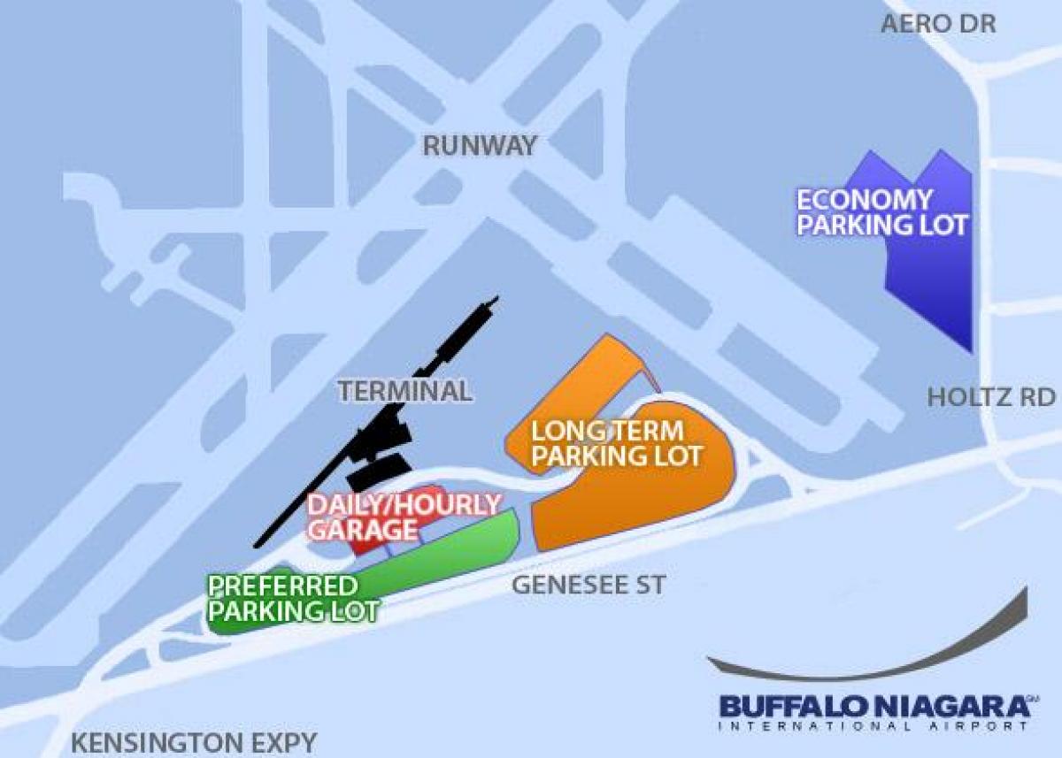 Harta Buffalo Niagara parcare aeroport