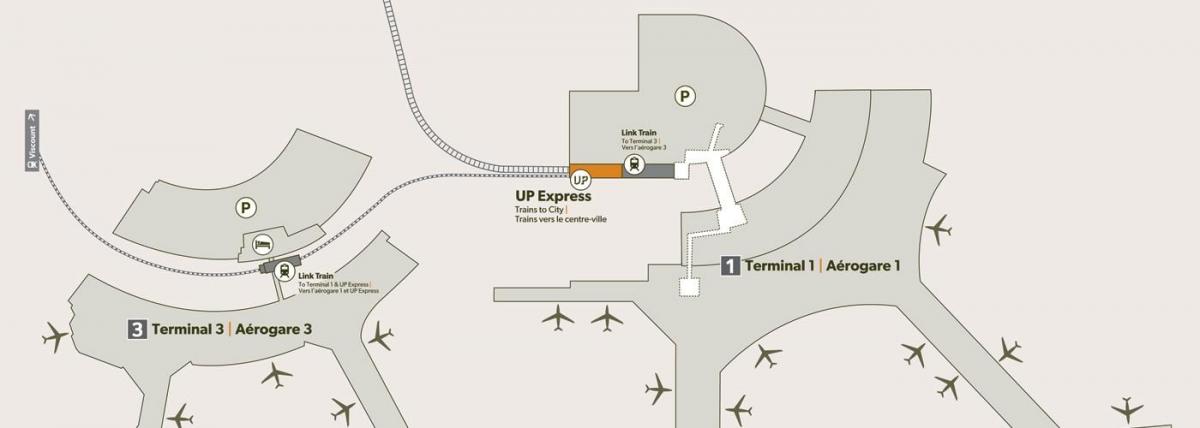 Harta de aeroportul Pearson gara