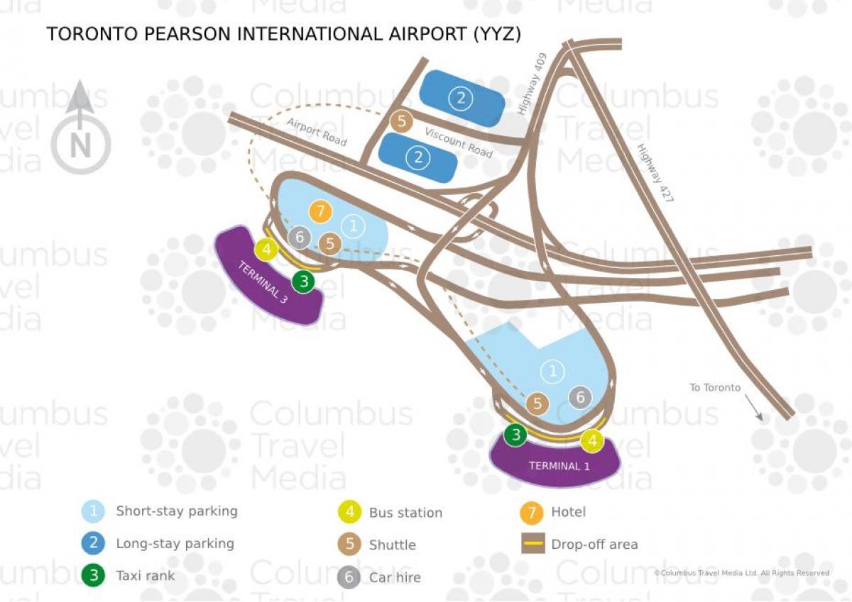 Harta de aeroportul Toronto Pearson