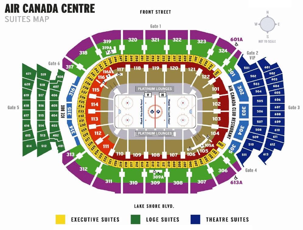 Harta Air Canada Centre suites - ACC