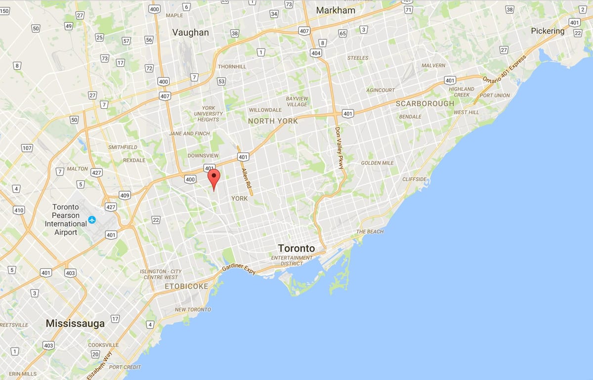 Harta Amesbury district Toronto