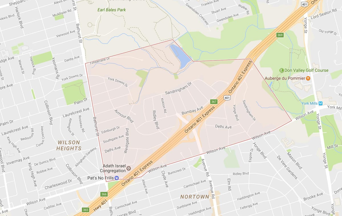 Harta Armura Înălțimi de vecinătate Toronto