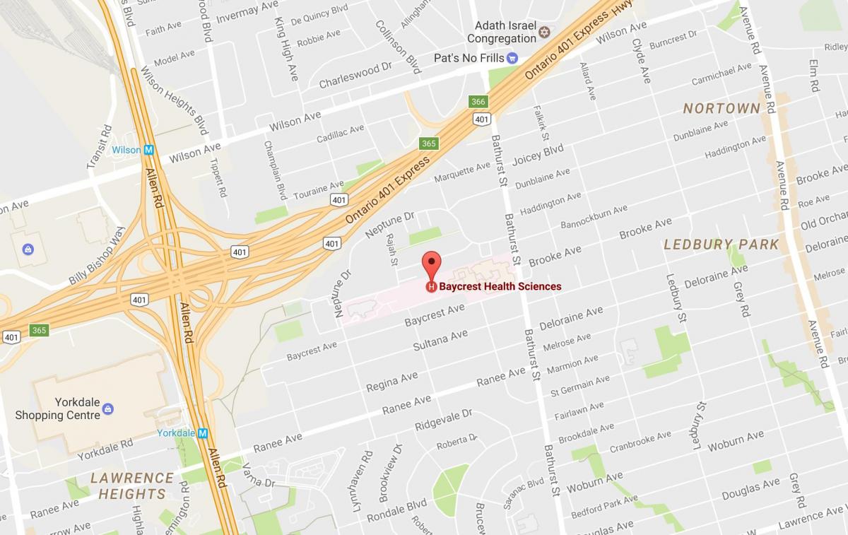 Harta Baycrest Stiinte medicale Toronto