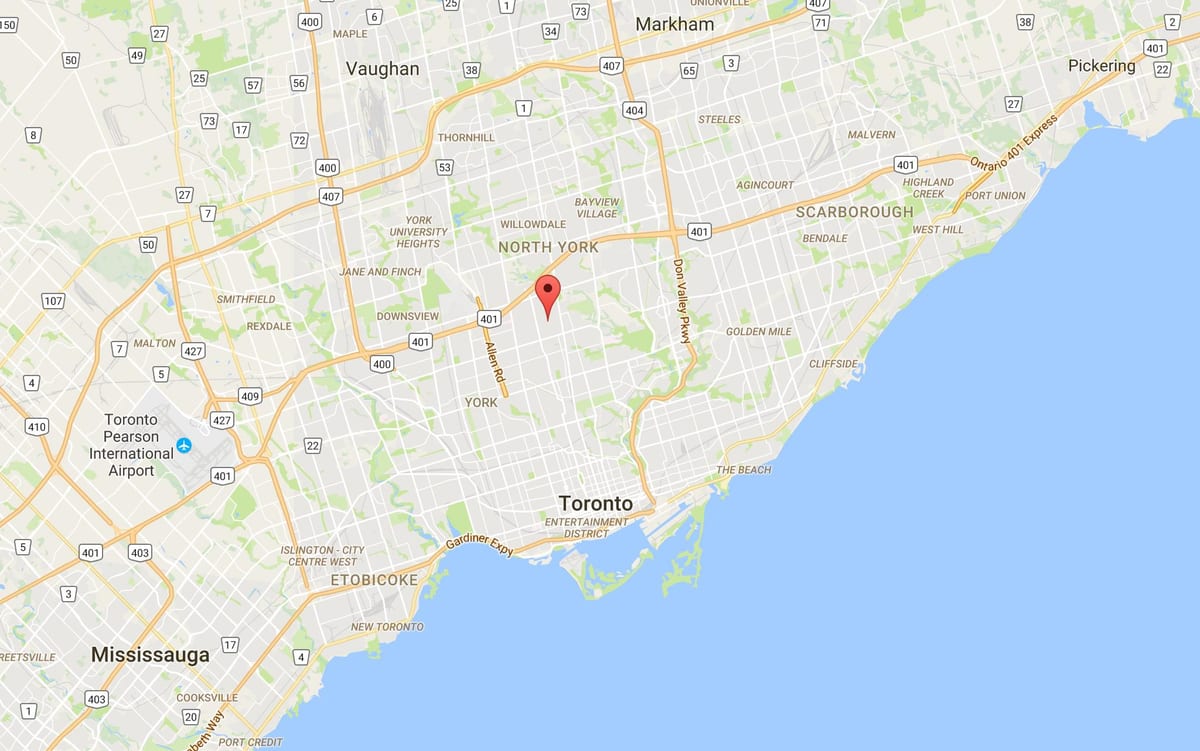 Harta Bedford Park district Toronto