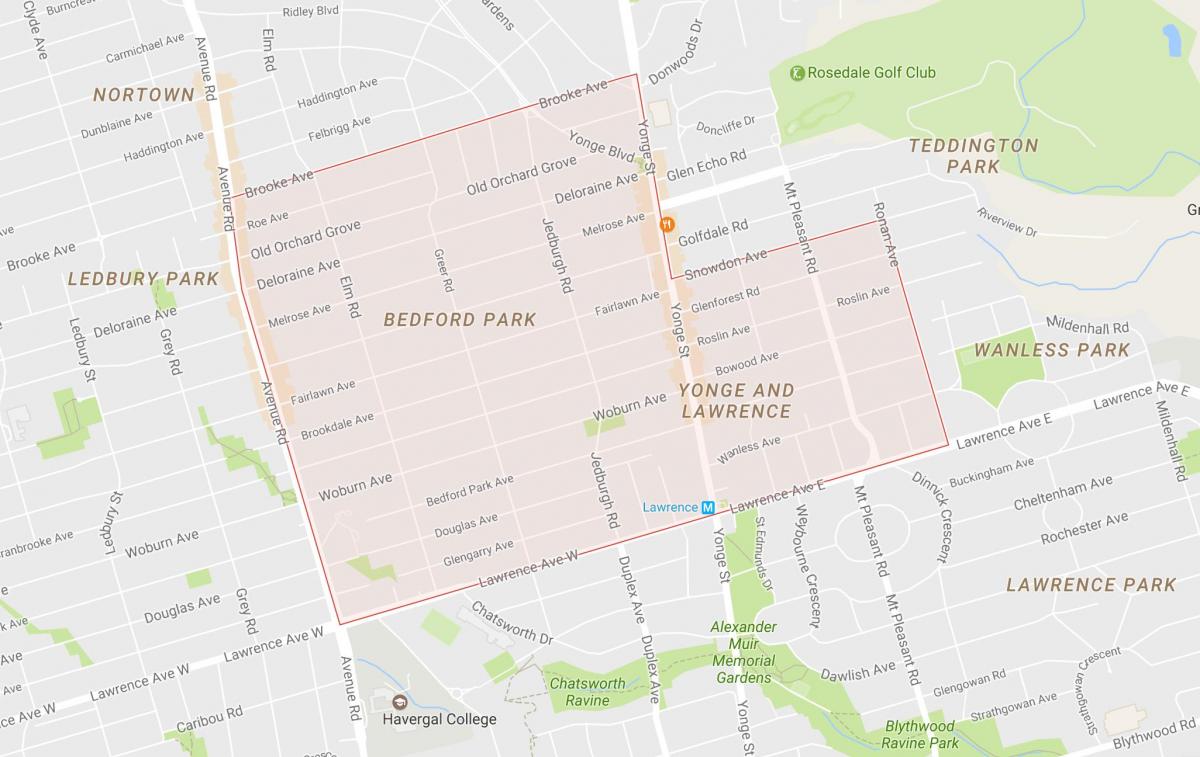 Harta Bedford Park vecinătate Toronto
