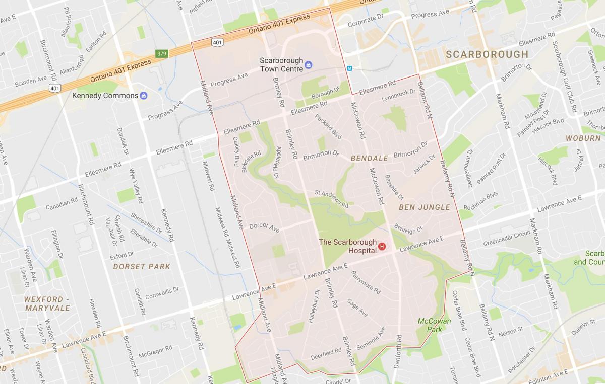 Harta Bendale vecinătate Toronto