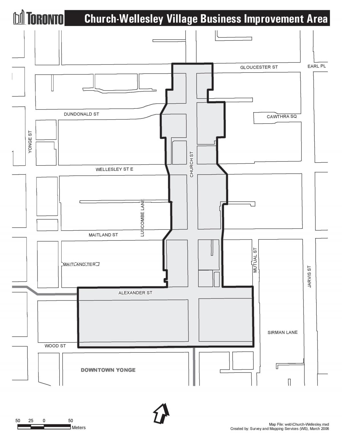 Harta Biserica-Wellesley Sat de Îmbunătățire a activității Zona Toronto