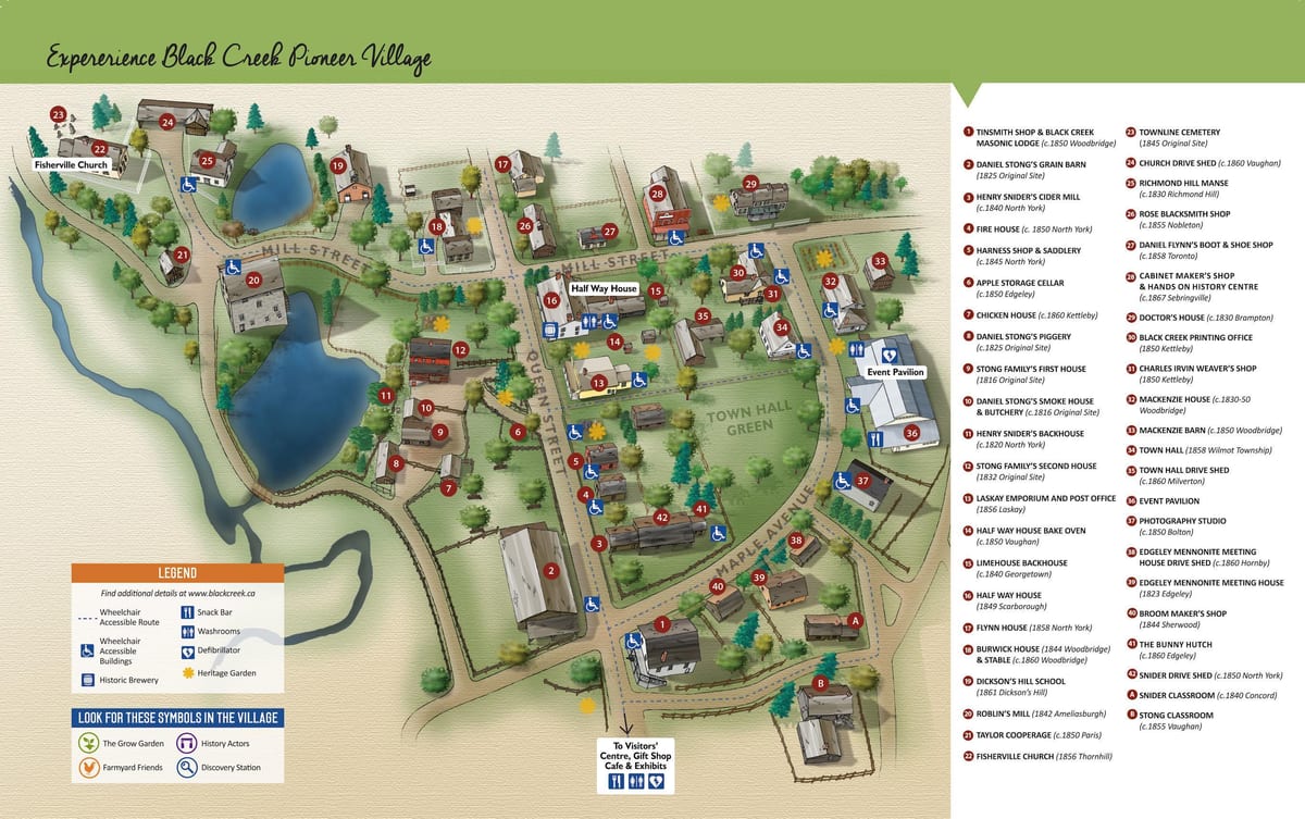 Harta Black Creek Pioneer Village
