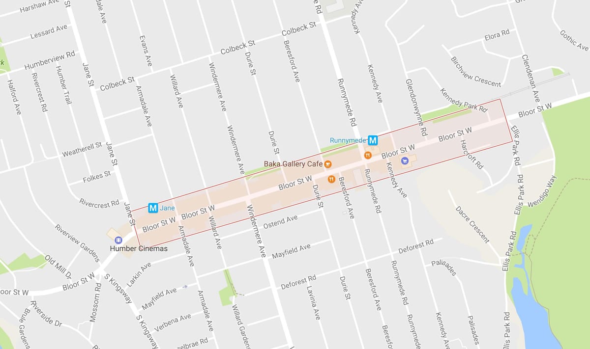 Harta Bloor West Village vecinătate Toronto
