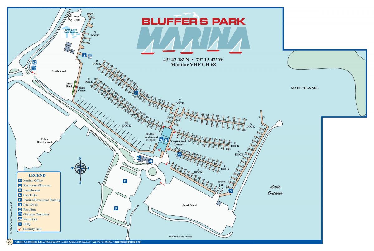 Harta Bluffer Park Marina
