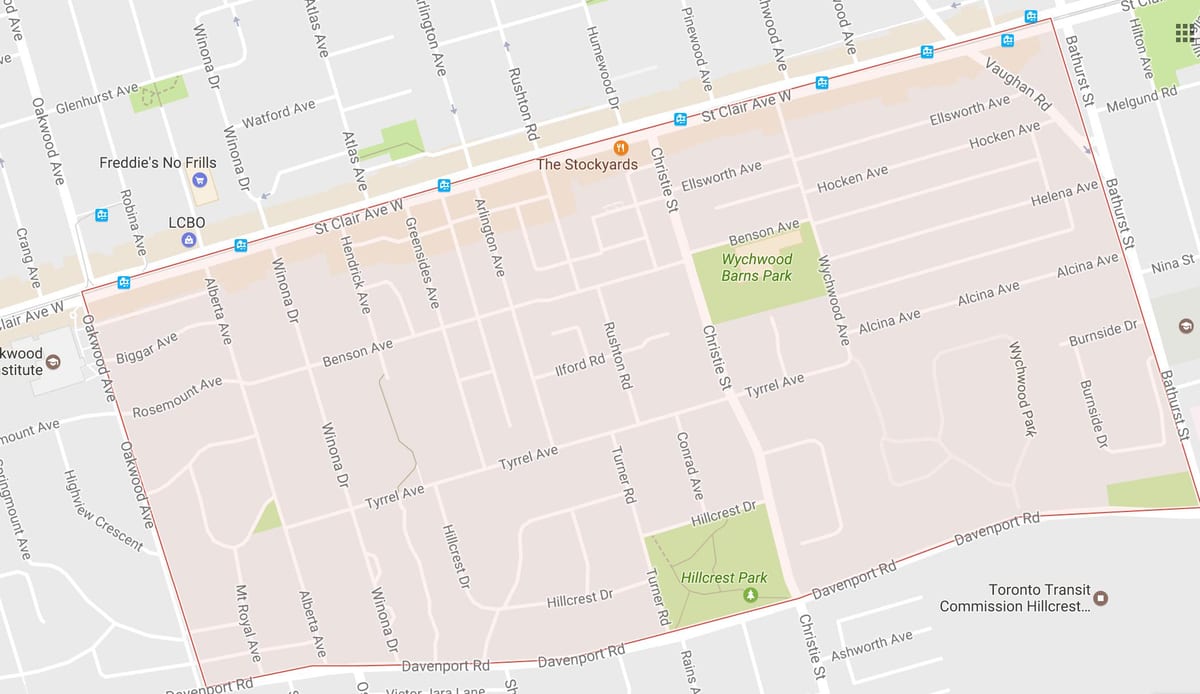 Harta Bracondale Deal de vecinătate Toronto
