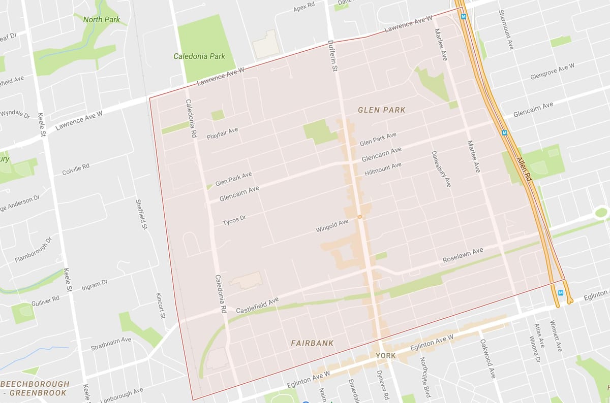 Harta de Briar Hill–Belgravia vecinătate Toronto