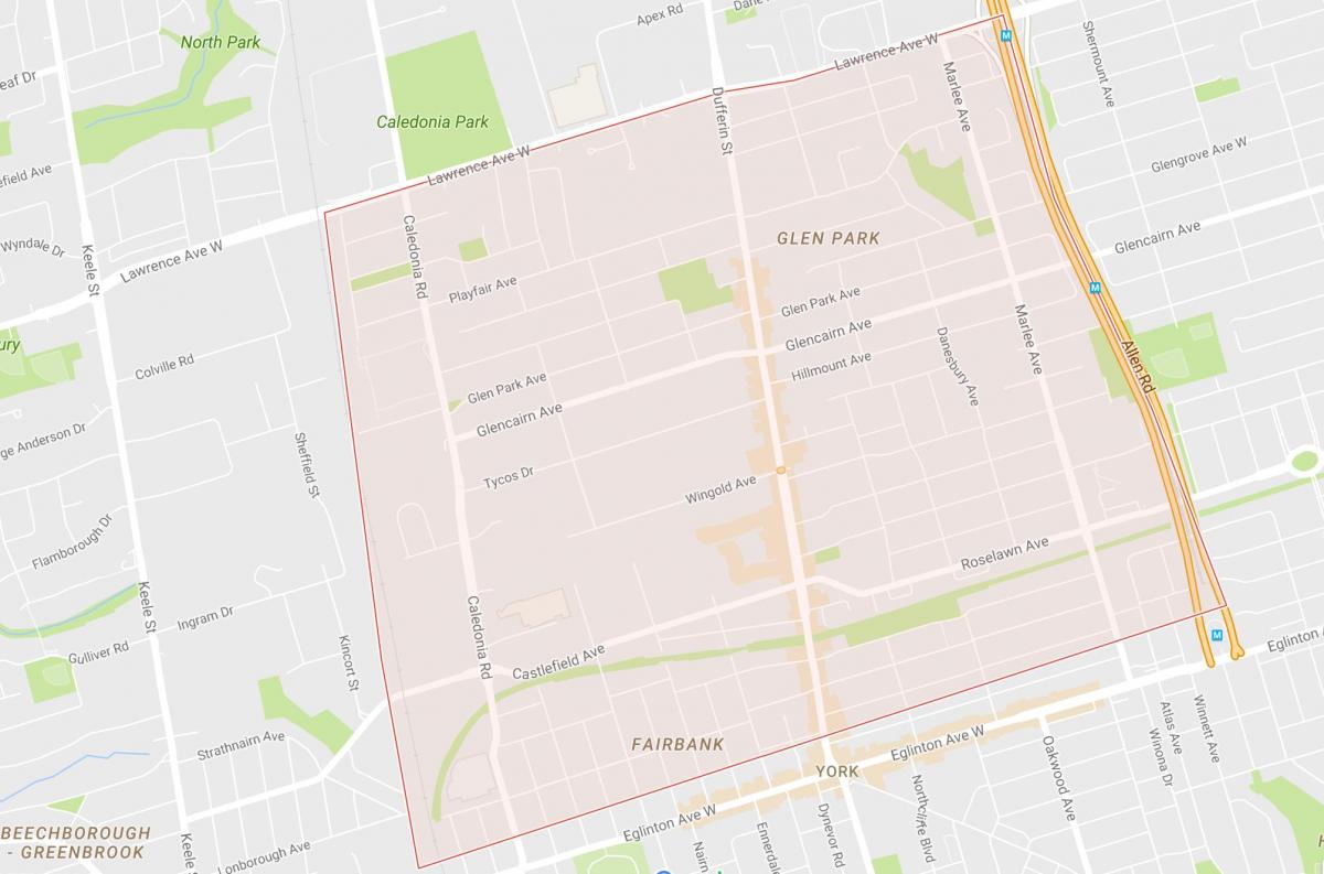 Harta de Briar Hill–Belgravia vecinătate Toronto
