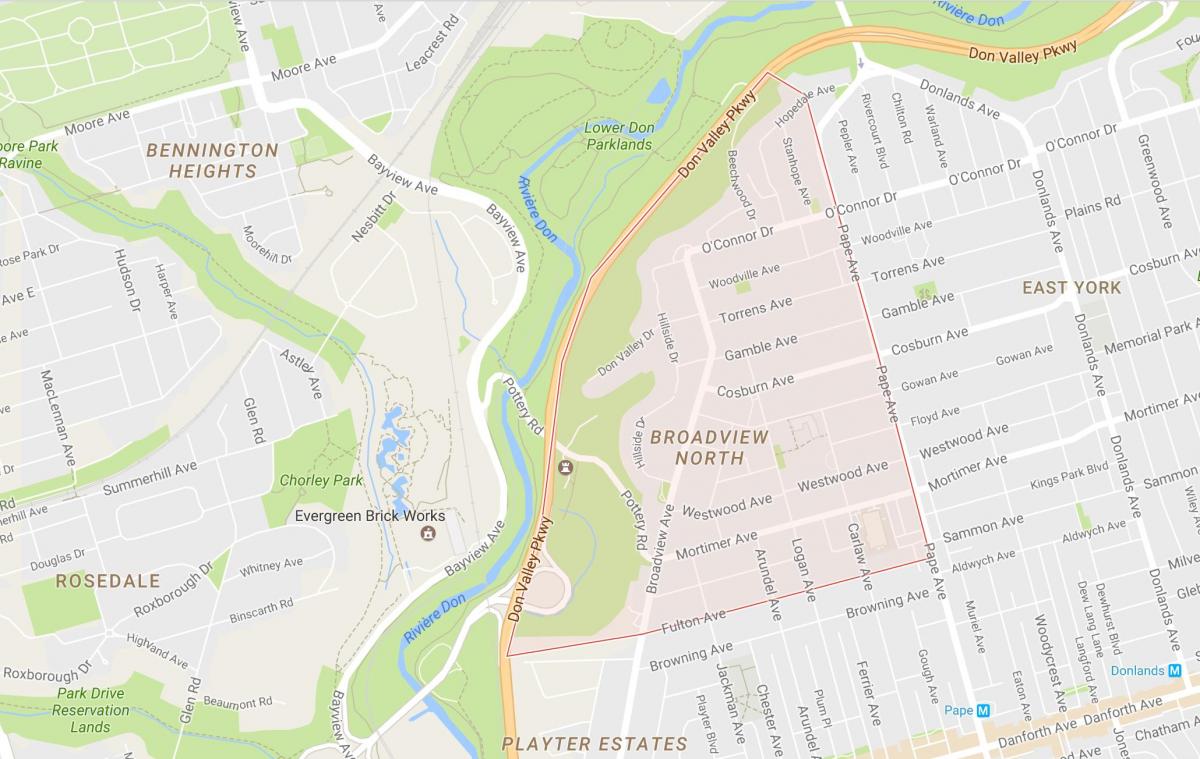 Hartă a Prăbușit în Nord cartier Toronto