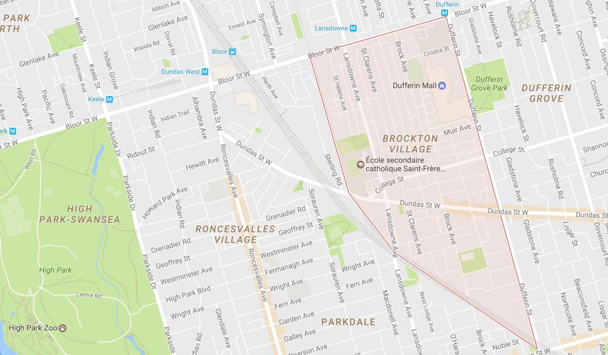 Harta Brockton Sat de vecinătate Toronto