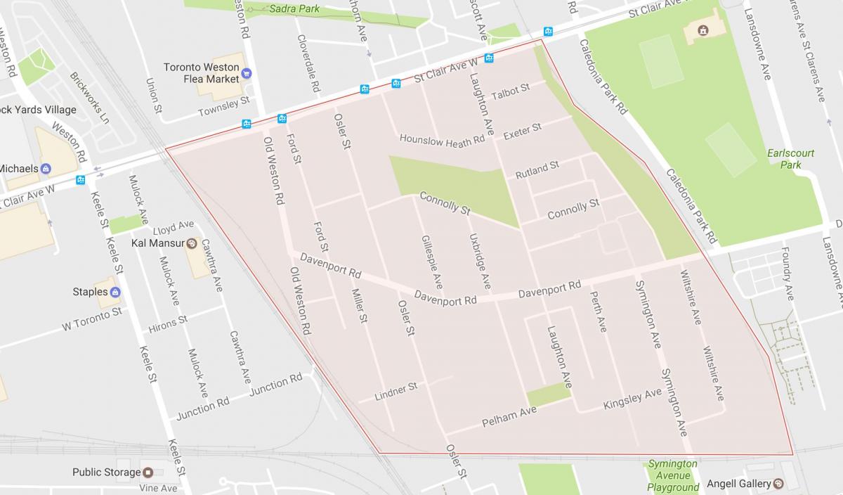 Harta Carleton Sat de vecinătate Toronto