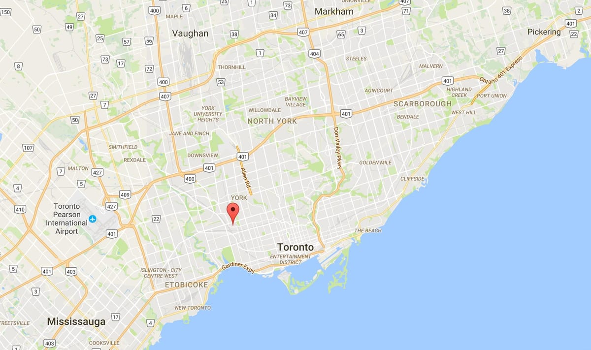 Harta Carleton Satul districtul Toronto