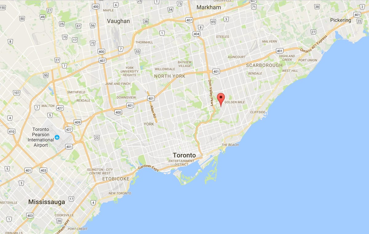 Harta cartierul Bermondsey din Toronto