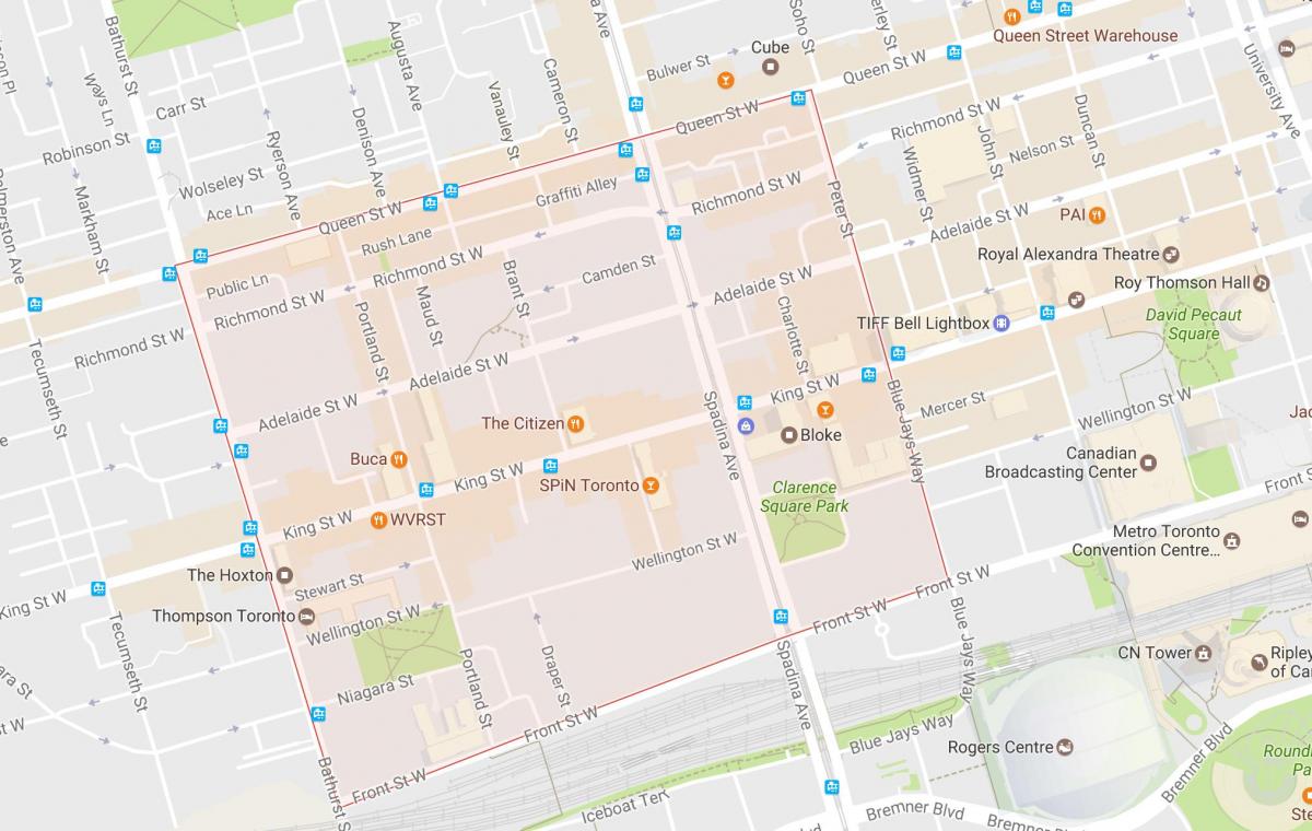 Harta de Cartierul Modei din vecinătate Toronto