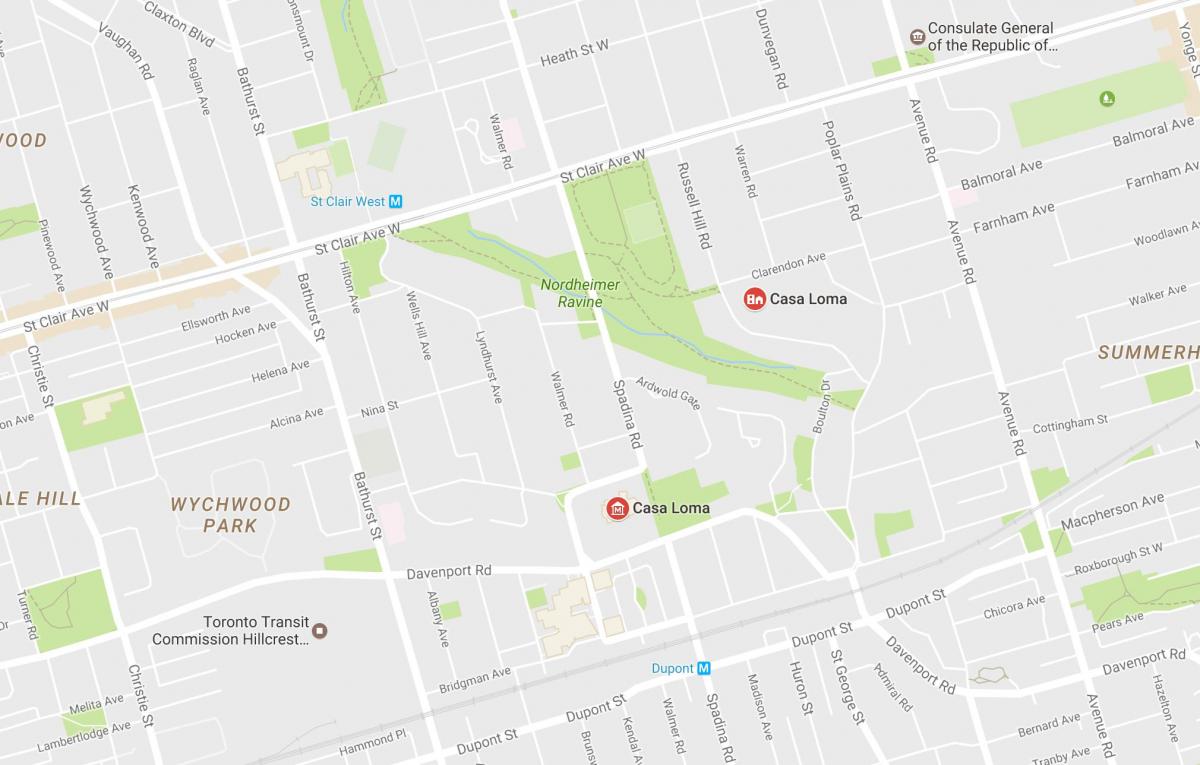 Harta de Casa Loma de vecinătate Toronto