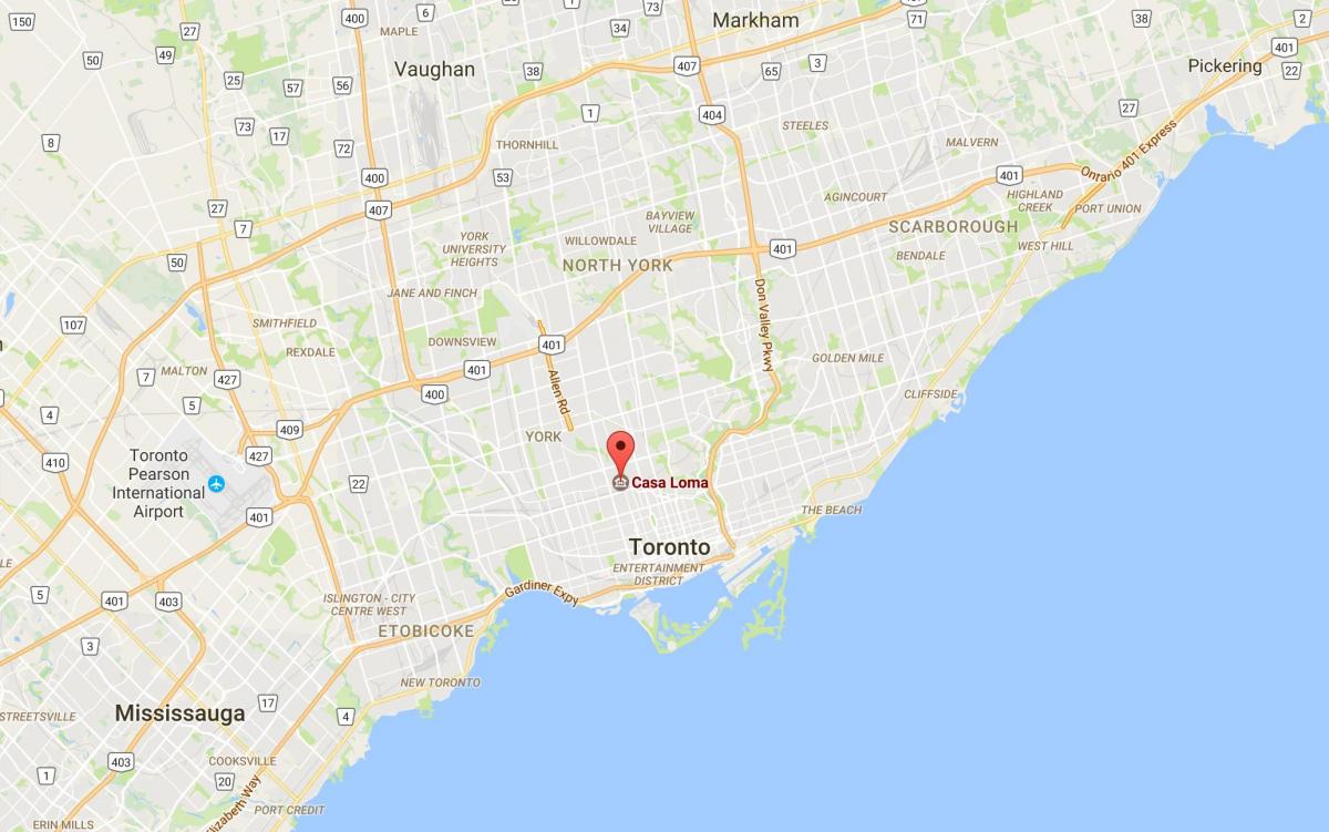 Harta de Casa Loma district Toronto