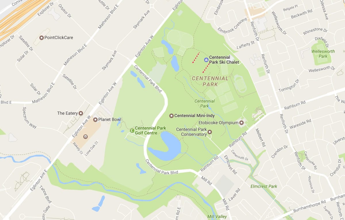 Harta Centennial Park vecinătate Toronto