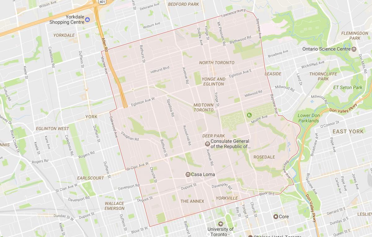 Harta de Centru cartier Toronto