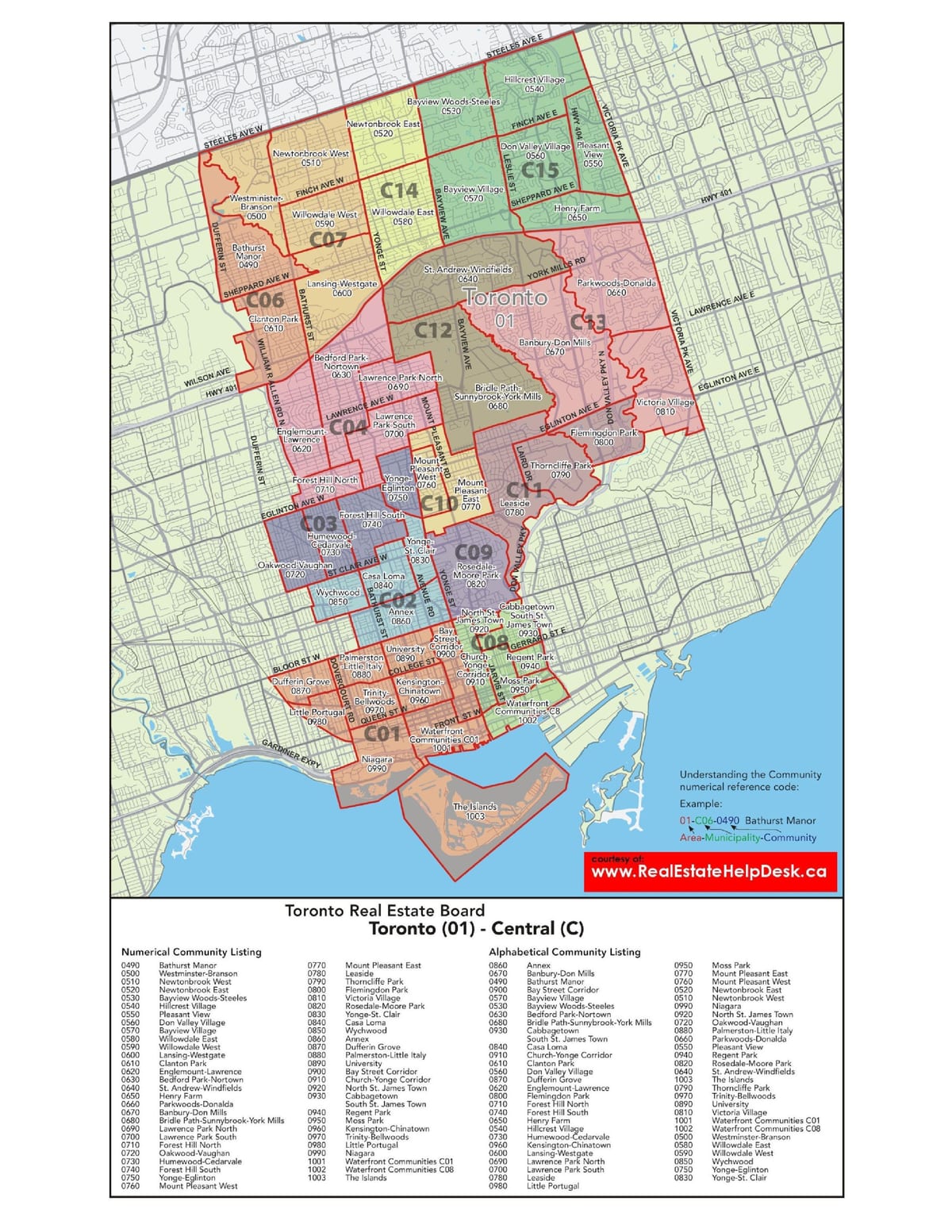 Hartă din centrul Toronto