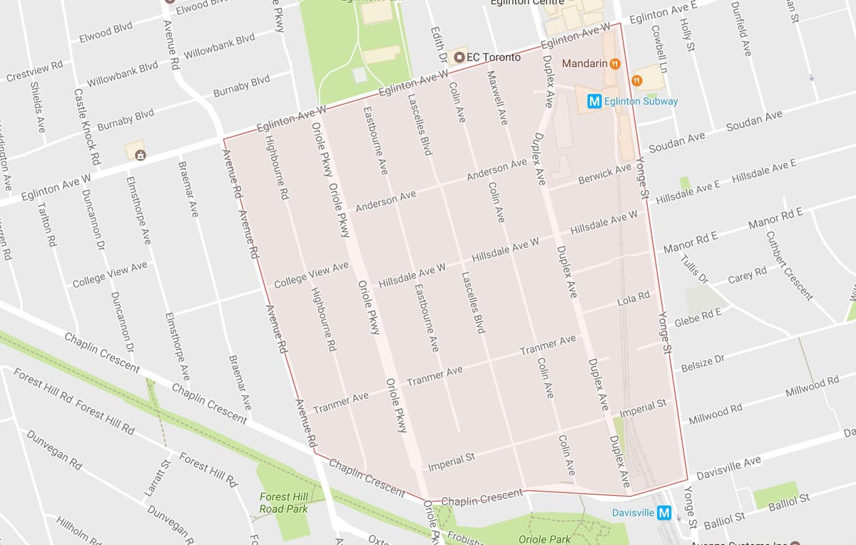 Harta Chaplin Moșii de vecinătate Toronto