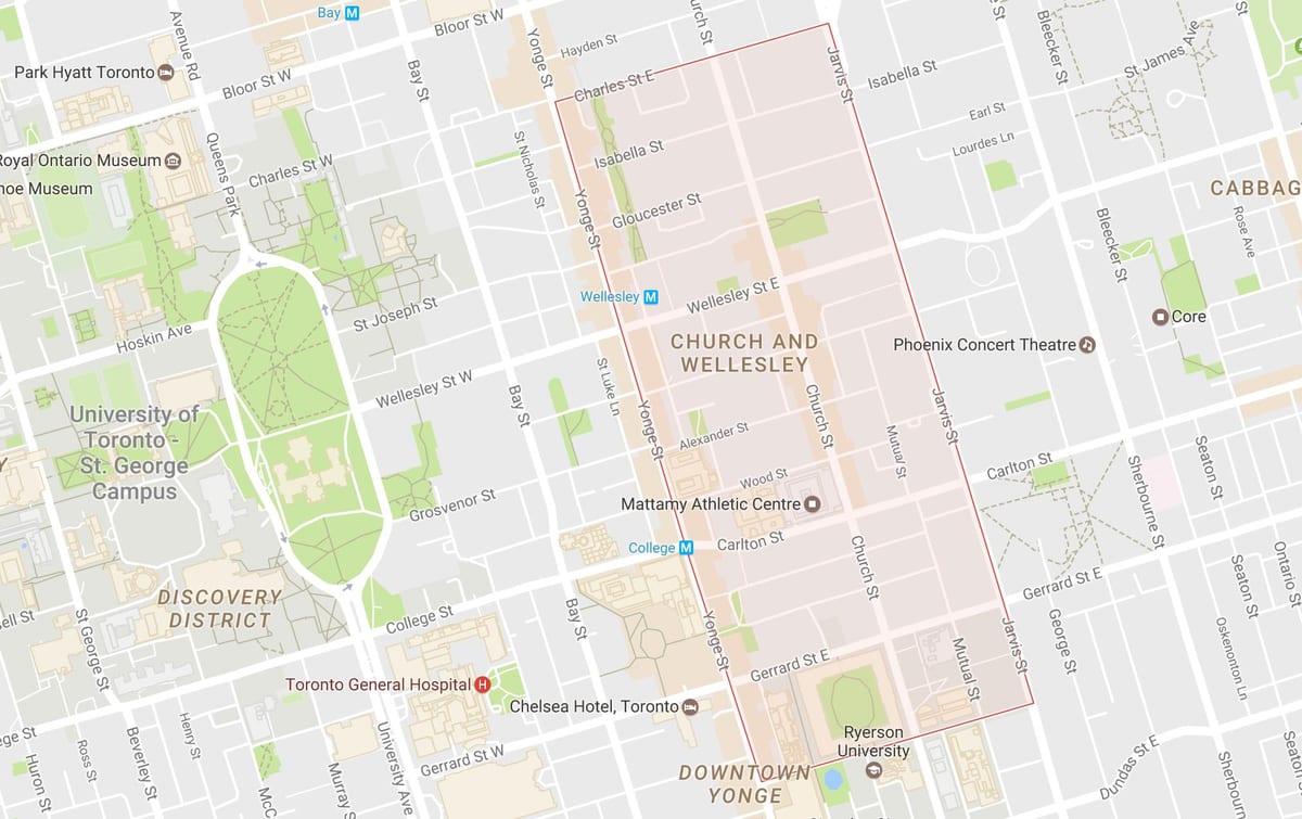 Harta Church si Wellesley vecinătate Toronto
