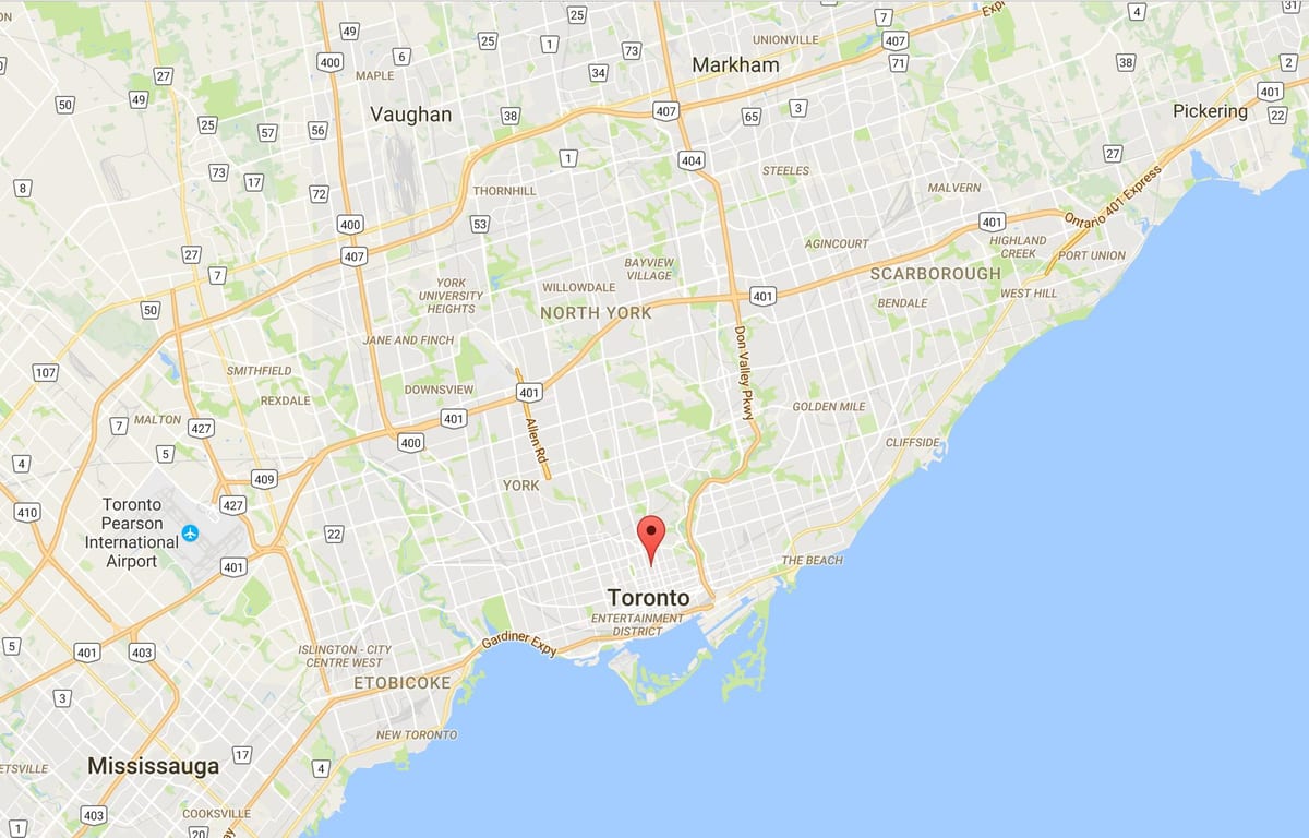 Harta Church si Wellesley district Toronto