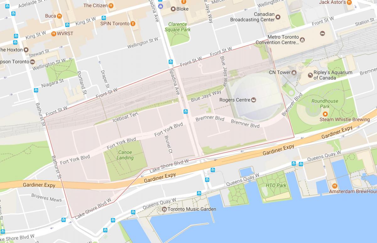 Harta CityPlace vecinătate Toronto