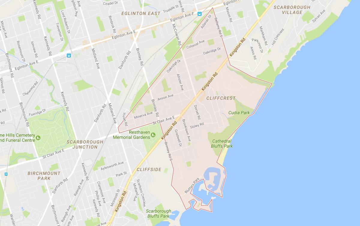 Harta Cliffcrest vecinătate Toronto