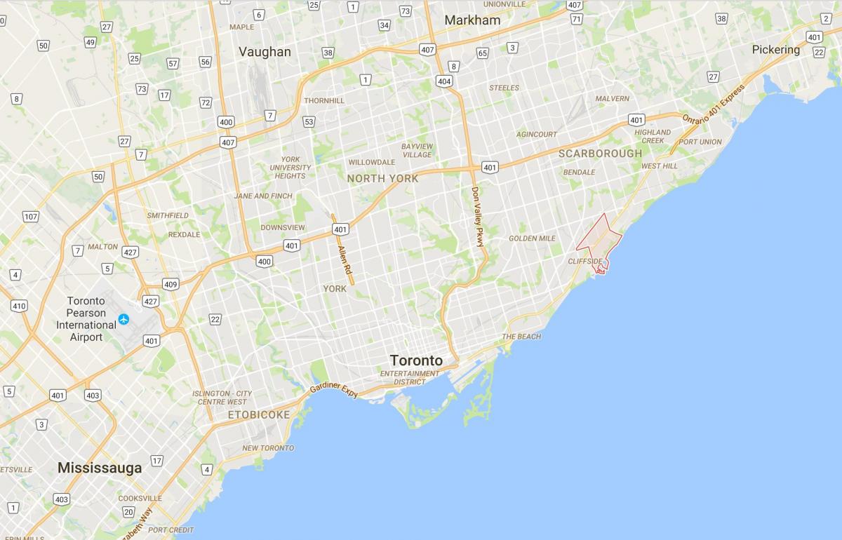 Harta Cliffcrest district Toronto