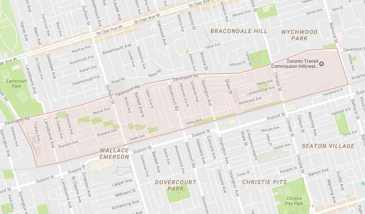 Harta Davenport vecinătate Toronto