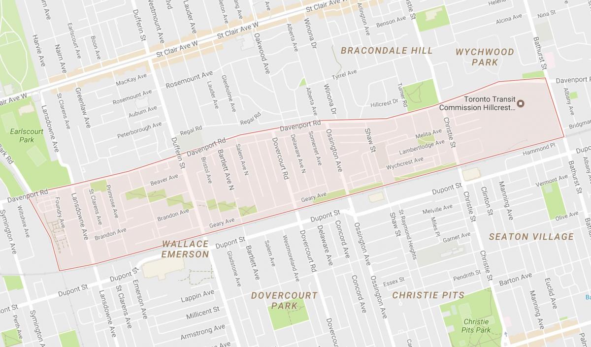 Harta Davenport vecinătate Toronto