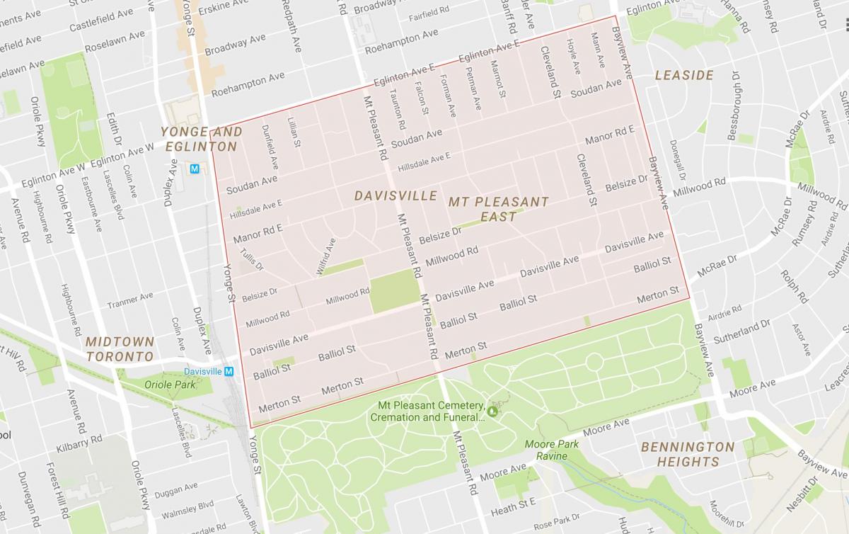Harta Davisville Sat de vecinătate Toronto