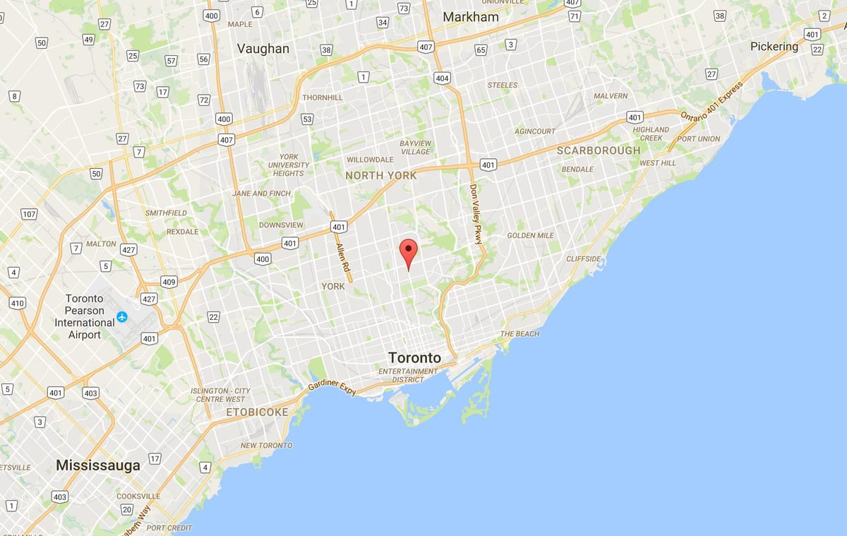 Harta Davisville Satul districtul Toronto