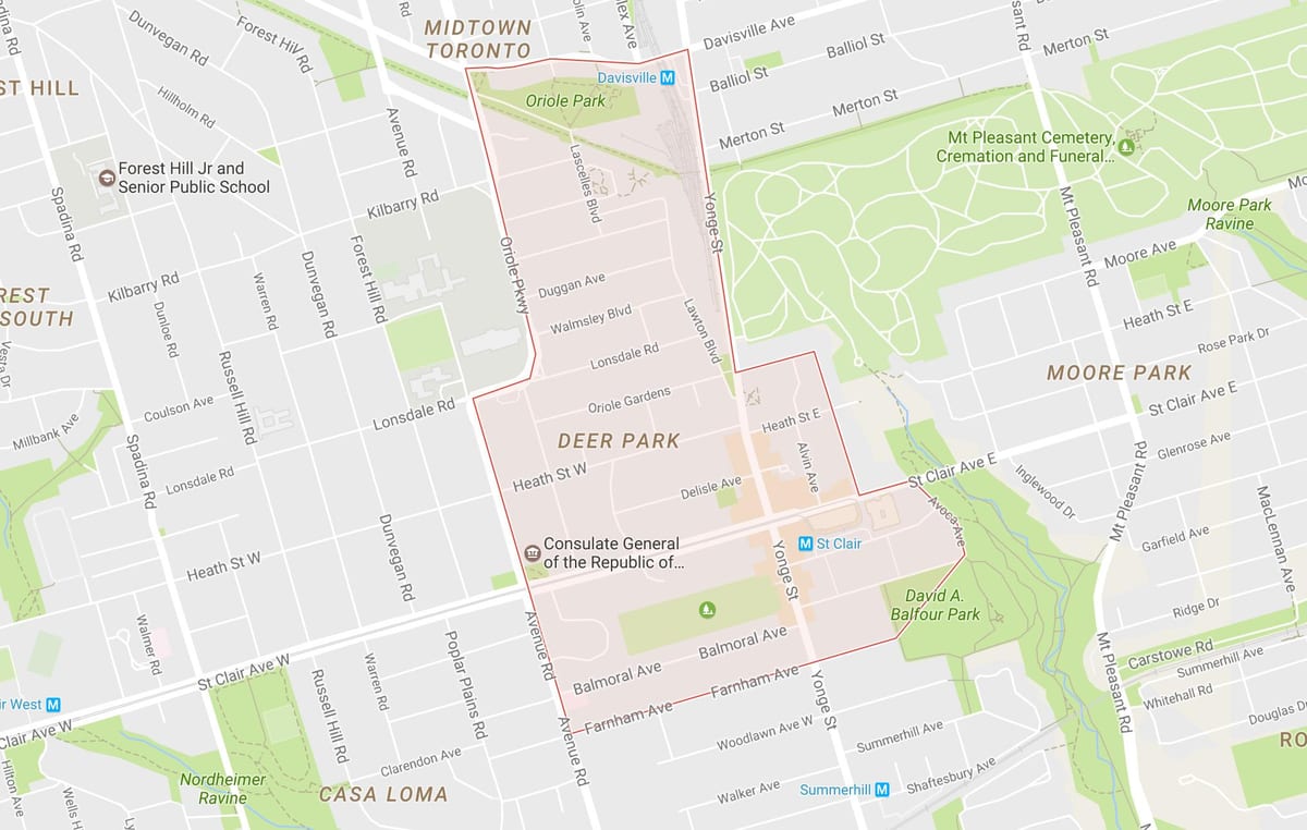 Harta Deer Park vecinătate Toronto