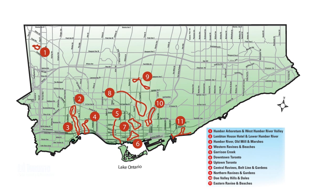 Harta de descoperire de mers pe jos de Toronto