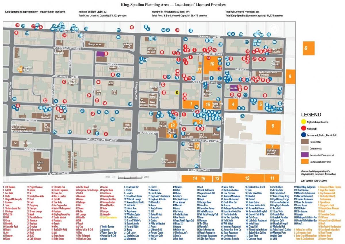 Harta cartierului de Divertisment Toronto informații