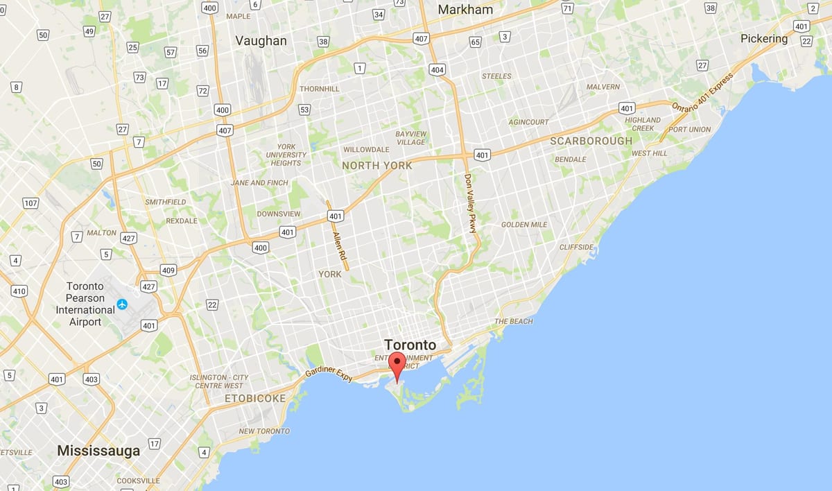 Harta de district Insulele Toronto Toronto district