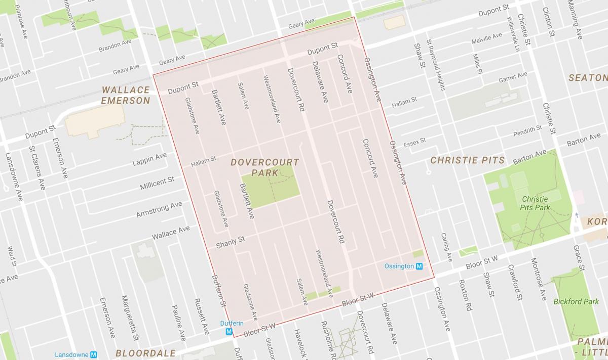 Harta Dovercourt Parc de cartier Toronto
