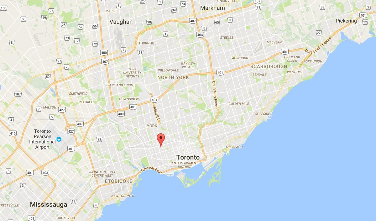 Harta Dovercourt Park district Toronto
