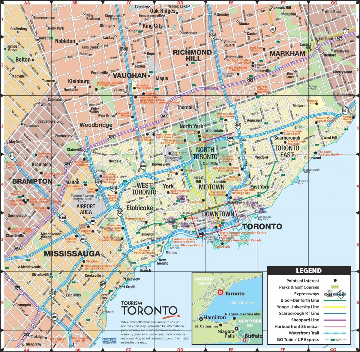Harta de drumuri Expres Toronto