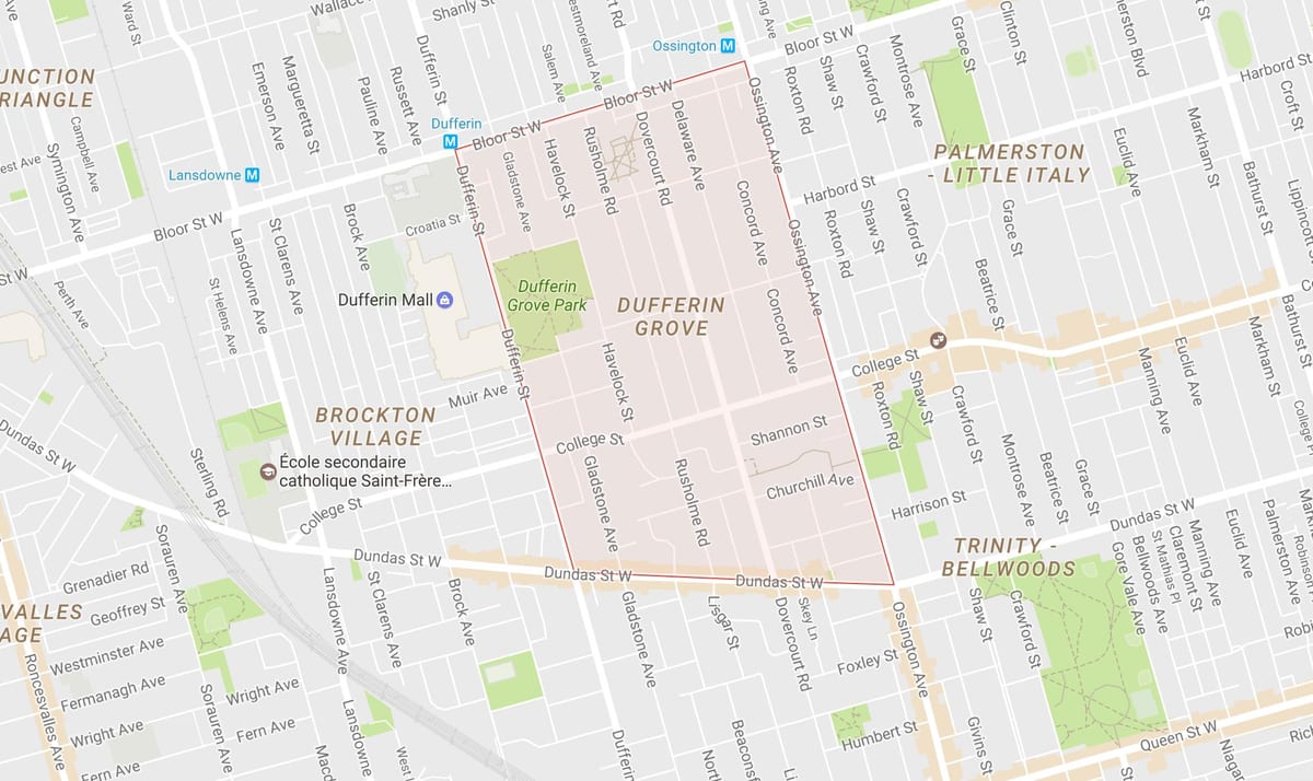 Harta Dufferin Grove vecinătate Toronto
