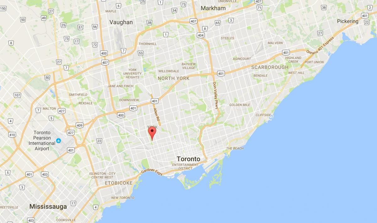 Harta Earlscourt district Toronto