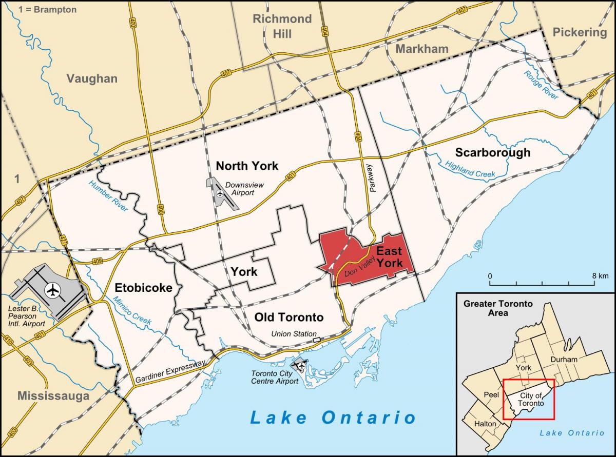 Harta East York Toronto