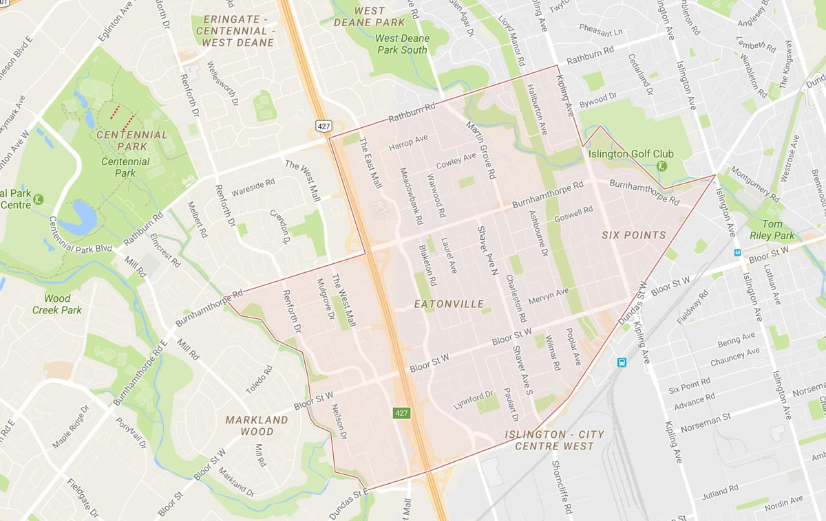Harta Eatonville vecinătate Toronto
